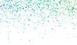 Blue green glitter holiday falling confetti isolated