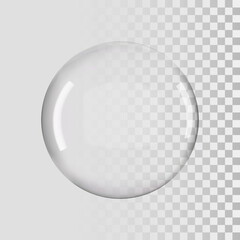 Wall Mural - Vector 3d round glass sphere. 3D realistic glossy transparent ball.