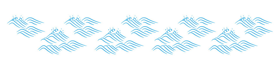Wall Mural - Japanese wave pattern illustration