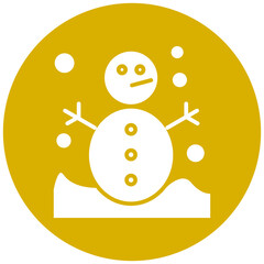 Canvas Print - Snowman Icon Style