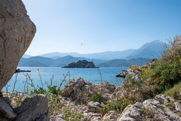 Wall Mural - wild sea shore in Antalya