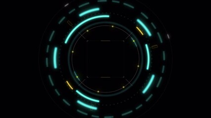 Fototapete - PNG Alpha.Abstract Circle and line HUD technological futuristic elements.particle data background future design.
