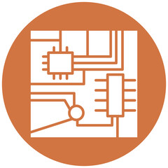 Sticker - Circuit Board Icon Style