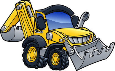 Digger Bulldozer Cartoon