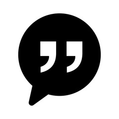 Poster - Quotation balloon silhouette icon. Mention. Vector.