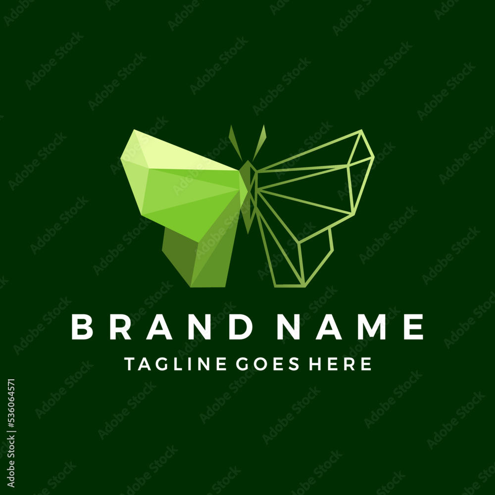 Triangle butterfly logo. Transform to digital business. Vector ...