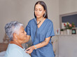 © David L/peopleimages.com - Elderly patient, nursing and nurse with a stethoscope listening to heartbeat during a health consultation. Healthcare professional, senior woman and medical checkup in her room at the retirement home