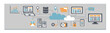 Cloud computing social media banner. Hi-tech cloud connection technology linkedin cover, internet business technology header. Global data information exchange background vector illustration