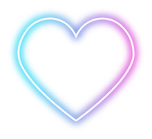 Heart Neon Futuristic Sign Frame Pink Blue