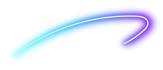 Wall Mural - Neon light line curve doodle blue