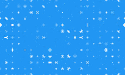 Poster - seamless background pattern of evenly spaced white radio button symbols of different sizes and opaci