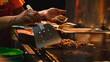 © ADDICTIVE STOCK - Crop chef preparing delicious taco in restaurant kitchen