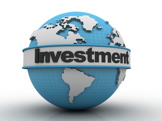 Poster - 3D illustration investment with globe
