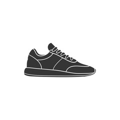 Canvas Print - Footwear Icon Silhouette Illustration. Sport Sneaker Vector Graphic Pictogram Symbol Clip Art. Doodle Sketch Black Sign.