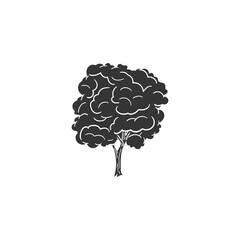tree icon silhouette illustration. nature vector graphic pictogram symbol clip art. doodle sketch bl
