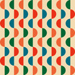 Retro groovy seamless pattern with semicircle in the style of the 70s and 60s. Vector illustration
