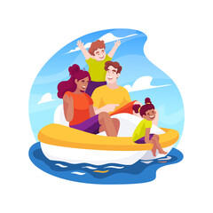 Sticker - Pedal boat isolated cartoon vector illustration.