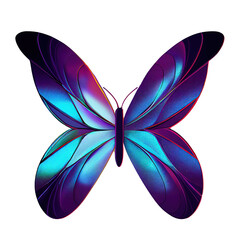 Wall Mural - Blue and pink butterfly illustration isolated on white background