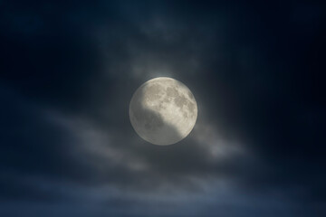 Wall Mural - cloudy full moon night