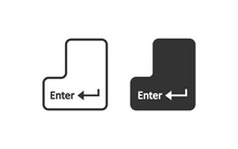 Enter Button Icon. Computer Keyboard Button Symbol. Sign Notebook Button Vector Flat.