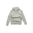 © MOKITUP - Heavyweight Wrinkled Ash Heather Unisex Hoodie Front Mockup - Hooded Sweatshirt for Men & Women