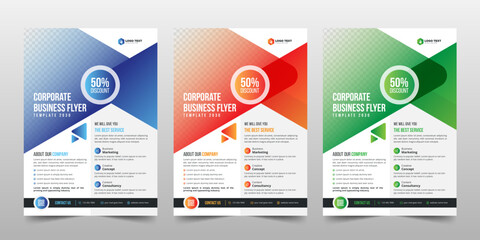 Wall Mural - Creative Corporate & Business Flyer Brochure Template Design, abstract business flyer, and vector template design. Brochure design, cover, annual report, poster, flyer