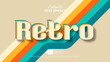 Retro text effect colorful style. Editable text effect.