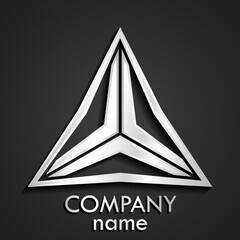 Wall Mural - triangle modern design 3d silver logo