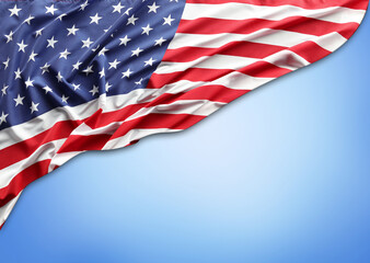 Poster - American flag on blue