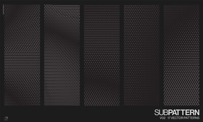 17 futuristic black vector patterns, fluid cyberpunk design 