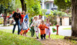 © famveldman - Kids trick or treat. Halloween fun for children.