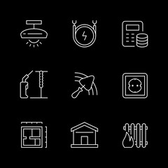 Poster - Set line icons of house repair