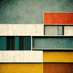 Wall Mural - abstract bauhaus style background. trendy aesthetic bauhaus architecture design. digital art.