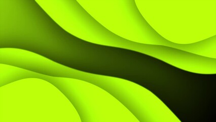 Animated light green color 3d wavy element background