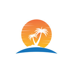 Wall Mural - Palm tree summer logo