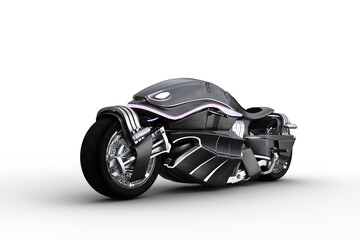 Poster - Cyberpunk style futuristic sporty motorcycle. 3D illustration isolated.
