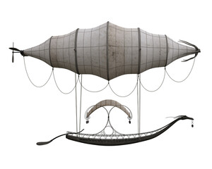 Poster - 3D rendering of a fantasy elven airship isolated.
