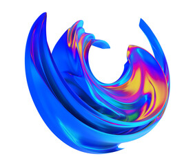 Fototapete - Abstract colorful shape, 3d render