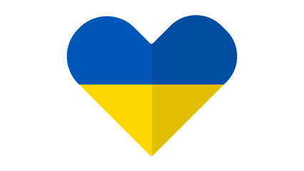 Wall Mural - Ukrainian national flag vector icon in the heart shape.  heart shaped icon with Ukraine flag colours 