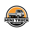 japan mini truck illustration logo vector