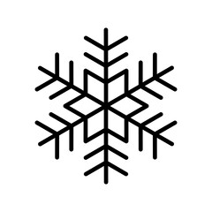 Wall Mural - Snowflake vector icon. Black vector element isolated on white background. Best for seamless patterns, decoration,  and your design.
