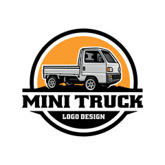 Poster - japan mini truck illustration logo vector