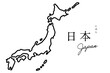 手書きのシンプルな日本地図