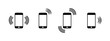 Smartphone signal icons set. Vibration phone call sign. Mobile connection icon for web.