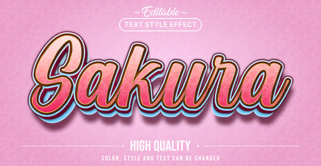 Aufkleber - Editable text style effect - Sakura text style theme.