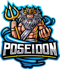 Wall Mural - Poseidon esport mascot