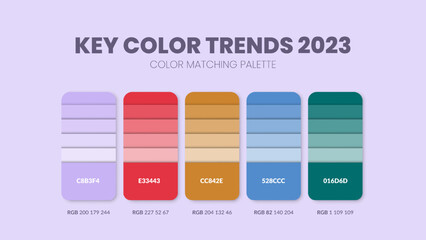 Wall Mural - Key Color Trends 2023 Color Palette