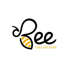Initial Letter B Bee Logo Design. Bee Logo Template.