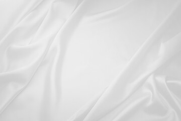 Wall Mural - ドレープのある白いシルクの布の背景テクスチャー