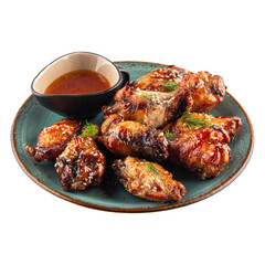 Canvas Print - Portion of fried buffalo chicken wings appetizer